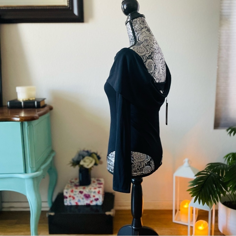 NWT Alice + Olivia Elia Off The Shoulder Foldover Bodysuit Blouse Top Size L - Picture 11 of 15